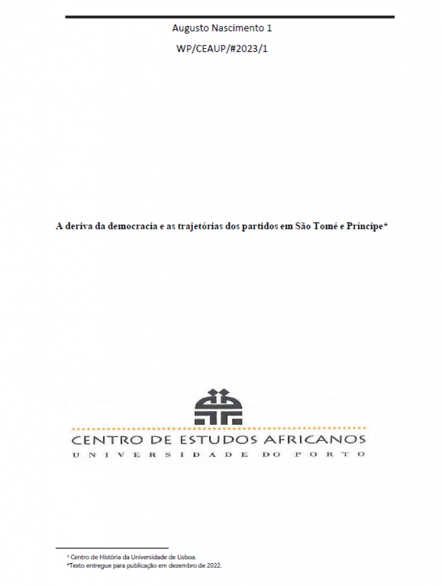 Working-Paper: A deriva da democracia e as trajetórias dos partidos em São Tomé e Príncipe