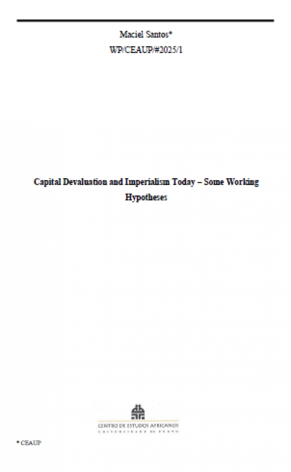 Working Paper:  Capital Devaluation and Imperialism Today – Some Working Hypotheses
